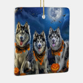 Alaskan Malamute Halloween Spooky Keramikornament (Rechts)