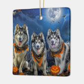 Alaskan Malamute Halloween Spooky Keramikornament (Links)