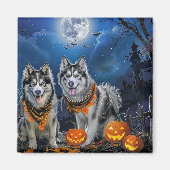 Alaskan Malamute Halloween Spooky Magnet (Vorne)