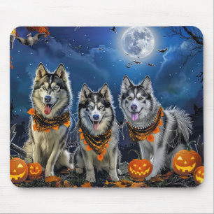 Alaskan Malamute Halloween Spooky Mousepad
