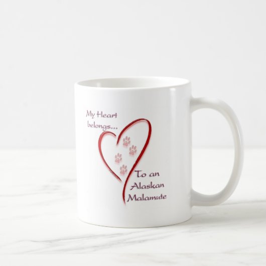 Alaskan Malamute Heart Belongs Kaffeetasse (Rechts)