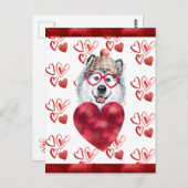 Alaskan Malamute Heart Dog Lover Valentine Geschen Postkarte (Vorne/Hinten)