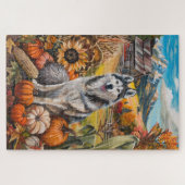 Alaskan Malamute Herbsternte Erntedank Hund Puzzle (Horizontal)