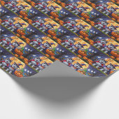 Alaskan Malamute Hogs Pumpkin Halloween Funny Geschenkpapier (Ecke)