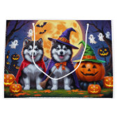 Alaskan Malamute Hogs Pumpkin Halloween Funny Große Geschenktüte (Vorderseite)