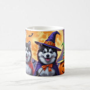 Alaskan Malamute Hogs Pumpkin Halloween Funny Kaffeetasse