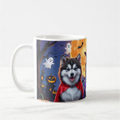 Alaskan Malamute Hogs Pumpkin Halloween Funny Kaffeetasse (Links)