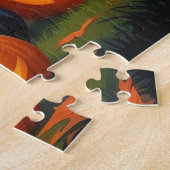 Alaskan Malamute Hogs Pumpkin Halloween Funny Puzzle (Seite)