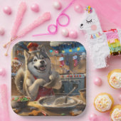 Alaskan Malamute Holiday Baking: Festliche Weihnac Pappteller (Party)