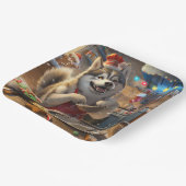 Alaskan Malamute Holiday Baking: Festliche Weihnac Pappteller (Gewinkelt)