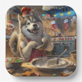 Alaskan Malamute Holiday Baking: Festliche Weihnac Pappteller (Vorderseite)