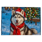 Alaskan Malamute Holiday Große Geschenktüte (Rückseite)