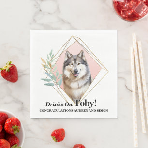 Alaskan Malamute Hund Foto Hochzeit Serviette