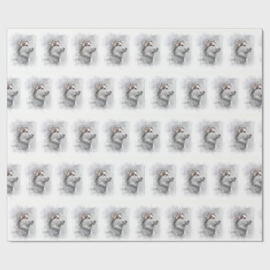 Alaskan Malamute Hund Geschenkpapier (Flach)