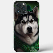Alaskan Malamute Hund in St. Patrick's Day Dress Case-Mate iPhone Hülle (Rückseite)