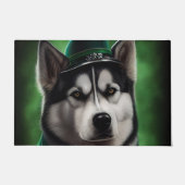 Alaskan Malamute Hund in St. Patrick's Day Dress Fußmatte (Vorderseite)