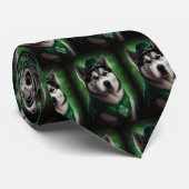Alaskan Malamute Hund in St. Patrick's Day Dress Krawatte (Gerollt)