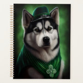 Alaskan Malamute Hund in St. Patrick's Day Dress Planer (Vorderseite)