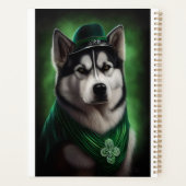 Alaskan Malamute Hund in St. Patrick's Day Dress Planer (Rückseite)