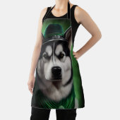 Alaskan Malamute Hund in St. Patrick's Day Dress Schürze (InSitu)