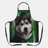 Alaskan Malamute Hund in St. Patrick's Day Dress Schürze (Vorderseite)