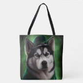 Alaskan Malamute Hund in St. Patrick's Day Dress Tasche (Vorderseite)