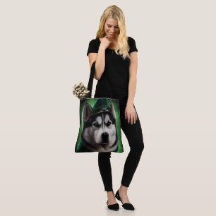 Alaskan Malamute Hund in St. Patrick's Day Dress Tasche