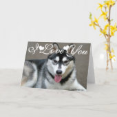 Alaskan Malamute Hunde I Liebe You Karte (Gelbe Blume)