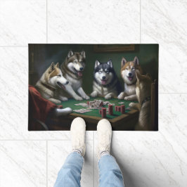 Alaskan Malamute Hunde Poker Fußmatte