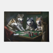 Alaskan Malamute Hunde Poker Fußmatte (Vorderseite)