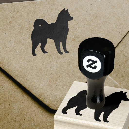Alaskan Malamute Hunde Silhouette Gummi Briefmarke Gummistempel