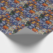 Alaskan Malamute Hunde Trick-or-Treating Halloween Geschenkpapier (Ecke)