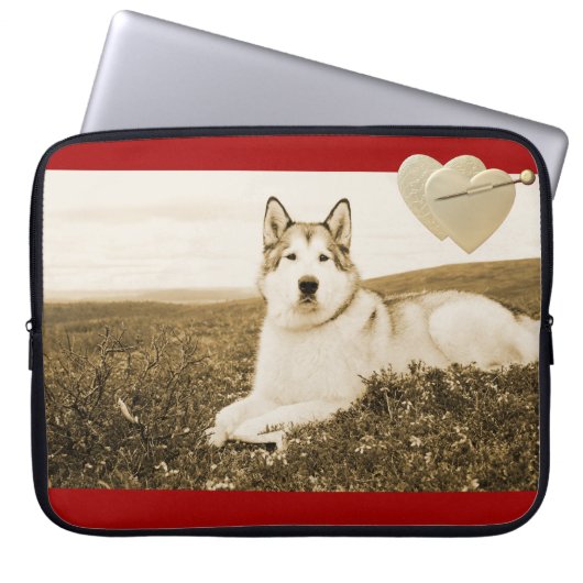 Alaskan Malamute Hundeherzen Laptop Sleeves (Vorderseite)