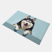 Alaskan Malamute Hundekunst Fußmatte (Schrägansicht)