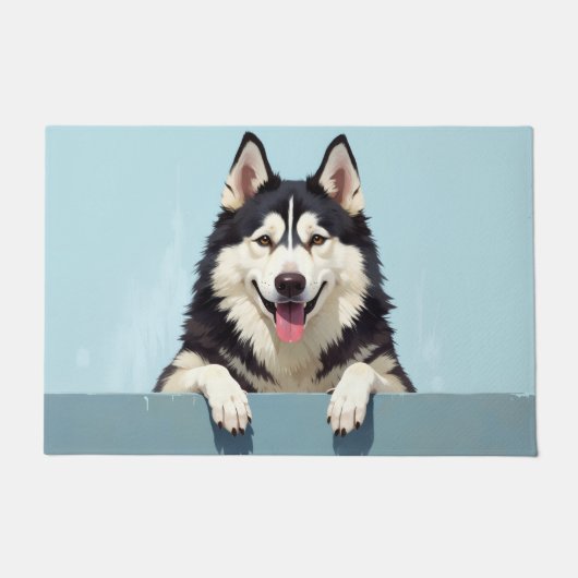 Alaskan Malamute Hundekunst Fußmatte (Vorderseite)