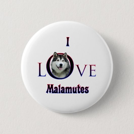 Alaskan Malamute I Liebe Button (Vorderseite)