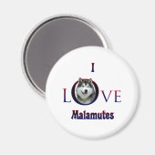 Alaskan Malamute I Liebe Magnet (Vorderseite/Rückseite)