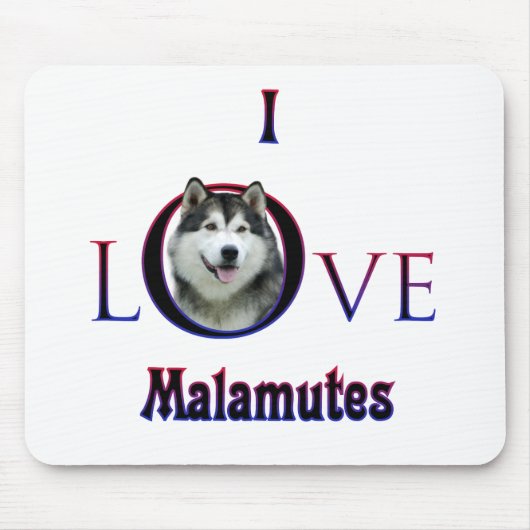 Alaskan Malamute I Liebe Mousepad (Vorne)