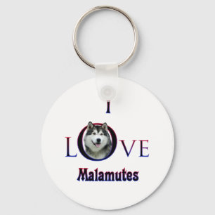 Alaskan Malamute I Liebe Schlüsselanhänger