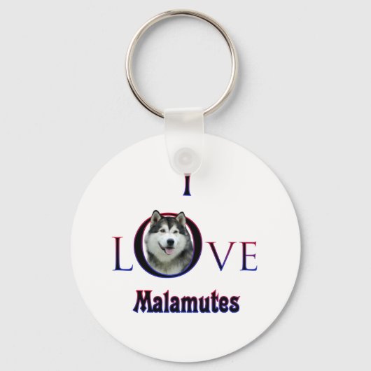 Alaskan Malamute I Liebe Schlüsselanhänger (Vorderseite)