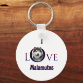 Alaskan Malamute I Liebe Schlüsselanhänger (Vorderseite)