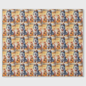 Alaskan Malamute im Herbst Leaves Erntedank Kunst, Geschenkpapier (Flach)