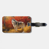 Alaskan Malamute im Herbstfall Inspiriert Gepäckanhänger (Rückseite horizontal)