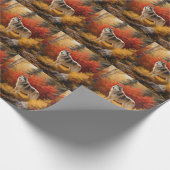 Alaskan Malamute im Herbstfall Inspiriert Geschenkpapier (Ecke)