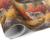 Alaskan Malamute im Herbstfall Inspiriert Geschenkpapier (Rolleneckpunkt)