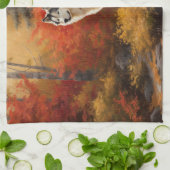 Alaskan Malamute im Herbstfall Inspiriert Geschirrtuch (Gefaltet)