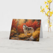Alaskan Malamute im Herbstfall Inspiriert Karte (Gelbe Blume)