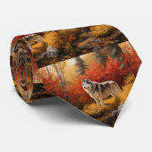 Alaskan Malamute im Herbstfall Inspiriert Krawatte (Gerollt)