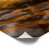 Alaskan Malamute im Herbstfall Inspiriert Poster (Ecke)