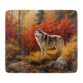 Alaskan Malamute im Herbstfall Inspiriert Schneidebrett (Vorderseite)